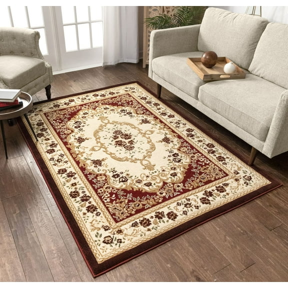 Well Woven Dulcet Versaille Traditional Medallion Oriental Red 3'3" x 5' Area Rug