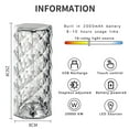 thumbnail image 2 of Diamond Crystal Table Lamp, 16 Colors Usb Charging Touch Lamp, 2 of 5