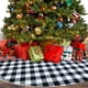 thumbnail image 5 of Falda de árbol de Navidad de 48 pulgadas, faldas de árbol de Navidad a cuadros de búfalo, faldas de árbol a cuadros de doble capa para decoración de adornos navideños de fiesta (rojo y negro) Ormromra WMZL-2219-1, 5 of 8