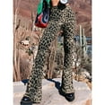 thumbnail image 5 of Flare Yoga Pants for Women - Soft High Waist Bootcut Leggings Tall & Long Leopard Flared Pants for Women Leopard Print S, 5 of 9