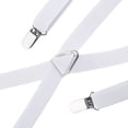 thumbnail image 4 of TOPTIE Men's Solid Suspenders Elastic 3/4 Inch X Back Adjustable Suspenders-White, 4 of 7