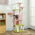 thumbnail image 2 of PawHut 62" Flower Cat Tree with 2 Condos, 2 Beds, Hammock, Plush Perch, 2 of 10