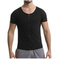thumbnail image 7 of Wancir Sauna Tank Top for Men with Zipper, Men's Slimming Sweat Burn Fat Tummy Control Shapewear Short Sleeve, 7 of 7
