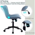 thumbnail image 3 of Kidol & Shellder Blue Desk Chair with Wheels, Adjustable Rocking Cozy PU Mid-Back Office Task Chair, 3 of 7