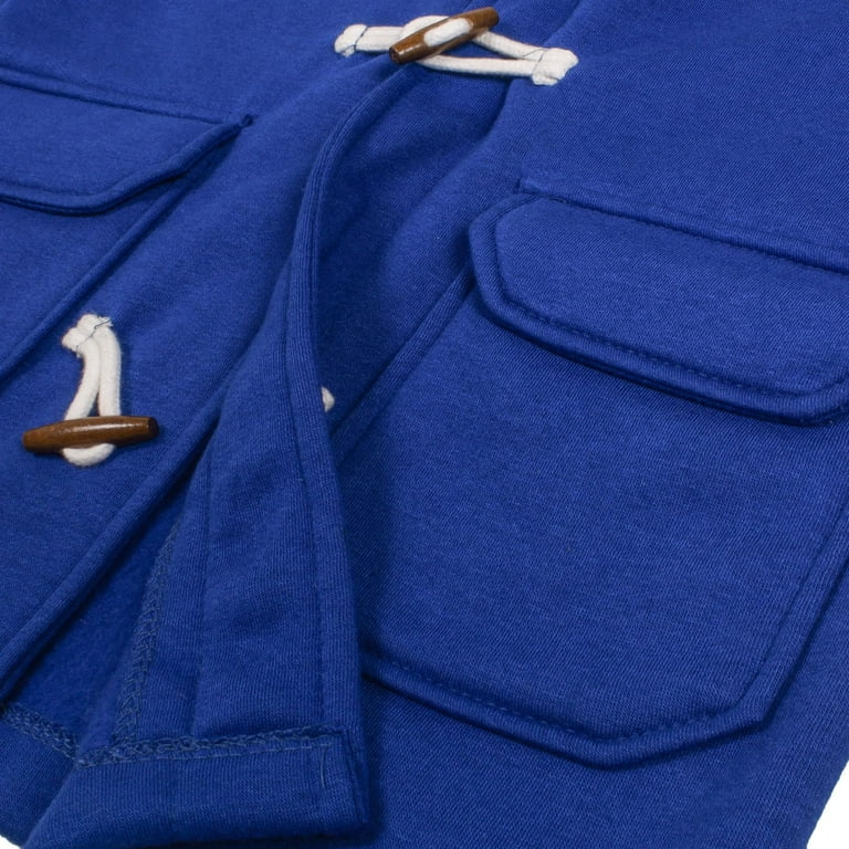 A2Z 4 Kids Girls Boys Royal Duffle Fleece Coat - Duffle Coat Royal