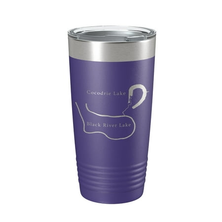 

Black River Lake and Cocodrie Lake Map Tumbler Travel Mug Insulated Laser Engraved Coffee Cup Louisiana 20 oz Purple