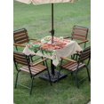thumbnail image 3 of Outdoor Tablecloth with Umbrella Hole and Zipper, Christmas Square Table Cloth 60x60 Inch Waterproof Tablecloth, Red Truck Pine Tree Snowflake Branches Flowers Picnic Table Cover for Patio Camping, 3 of 7