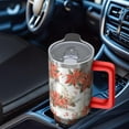 thumbnail image 4 of 40 Oz Santa And Snowflakes Tumbler With Handle, Coffee Travel Cup, Festive Holiday Gift, 4 of 4
