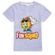 thumbnail image 1 of Camiseta Kawaii Fun Squad Boys de algodón con estampado de dibujos animados de manga corta para niñas, camiseta informal de verano a juego de 2 a 16 años zhangyuxiang LED, 1 of 2
