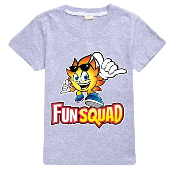 Camiseta Kawaii Fun Squad Boys de algodón con estampado de dibujos animados de manga corta para niñas, camiseta informal de verano a juego de 2 a 16 años zhangyuxiang LED