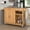 Brown with Stainless Steel Top, variant on Kitchen Island Cart with Drop Leaf Rubber Wood, Rolling Kitchen Island with Storage & Sliding Barn Door, Kitchen Island on Wheels with 2 Drawers, Storage Cabinet, Spice Rack, Towel Rack (Black)
