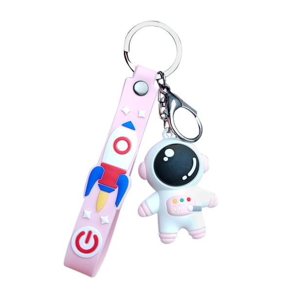 Astronauta llavero lindo corazón de la muchacha de la muñeca de dibujos animados de goma suave Astronauta Hombres y Mujeres Pareja Bolso Colgante