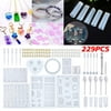 TSV 229/ 20Pcs DIY Jewelry Casting Molds Tools Set, Silicone Resin Jewelry Molds Kit, Contains 8 Jewelry Resin Molds 70 Designs, 1 Earring Molds, 2 Necklace Bear Molds, 3 Diamonds Mold