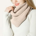 thumbnail image 4 of Ediodpoh Women's Thick Knit Winter Two Loop Pullover Scarf Cable Neck Gaiter Cozy and Warm for Cold Weather Beige, 4 of 5