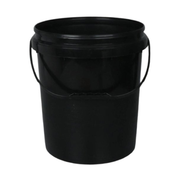 Cubo multiusos para almacenar pintura con asa. Cubo pintura. Contenedor almacenamiento para pintura, disolventes y recubrimientos. Uso diario. 20L Negro Sin Tapa