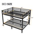 thumbnail image 3 of Aukfa Heavy Duty Queen over Queen Metal Bunk Bed with Ladders and Guardrail for Kids, Teens and Adults, Black, 3 of 8