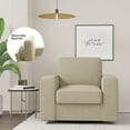 thumbnail image 5 of Fijinhom Swivel Accent Chair, Cozy Linen Reading Chair for Adults, Comfy Single Sofa Chair with Extra Wide Armrests, Mid-Century Modern Arm Chair for Living Room, Bedroom, Office, 5 of 6