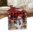 thumbnail image 6 of Christmas Cotton Linen Table Runner for Dining Kitchen, Snowman Pine Tree Winter Snowy Red Black Plaid Wedding Outdoor Party Tablerunners Decoration, Dresser Scarf Coffee Tablecloth Runners 13"x120", 6 of 9