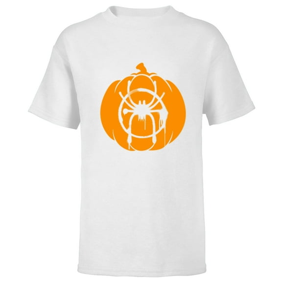 Marvel Spider-Man Miles Morales Pumpkin Halloween - Short Sleeve T-Shirt for Kids - Customized-White