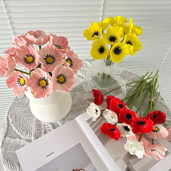 Artificial Flower Fake PU Floral Stem Real Touch Faux Silk Flower Bouquet for Wedding Party Decor Floral Arrangements Home Table Centerpieces