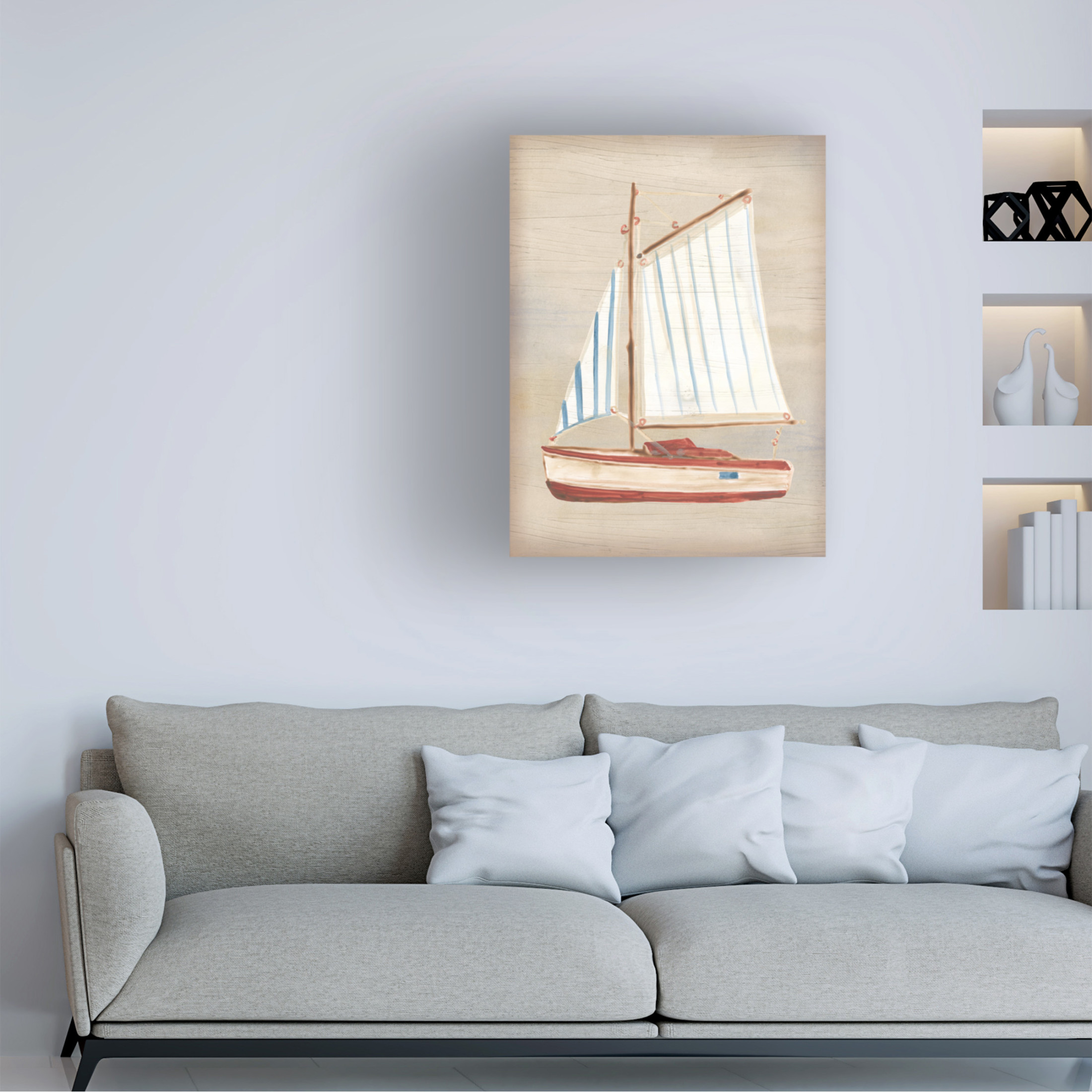Trademark Fine Art June Erica Vess Driftwood Sailboat I Canvas Wall Art
