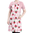 thumbnail image 5 of Strawberry Fruit Heart Daisy Checkered Apron-Garden Aprons for Women with Pockets-Cotton Linen Waterproof Kitchen Cooking Gardening Aprons Adjustable for Kitchen,Cooking,BBQ and Salon 33x27 Inch, 5 of 7