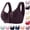 37# Dark Purple, variant on Daisy Bras for Older Women,Convenient Snap Front Close Button Cotton Bras,Full Support Wide Back No Underwire Bras,Purple,32