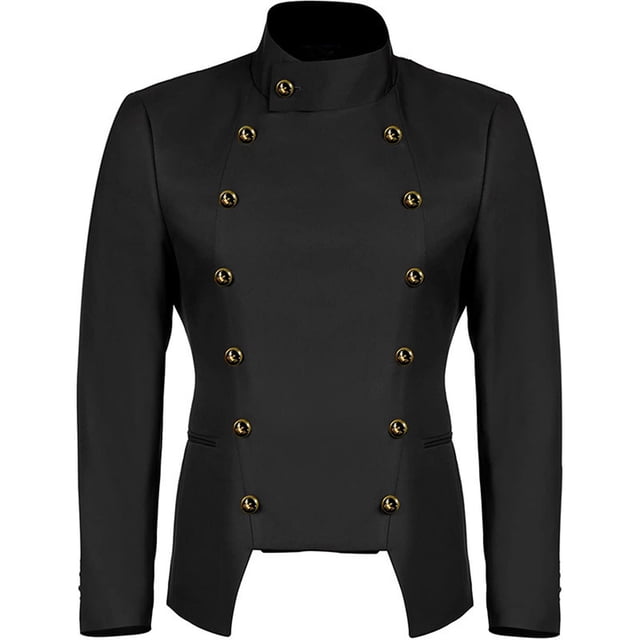 Chaqueta con cuello levantado adornada con botones de Halloween para hombre Pompotops oipoqjl11641