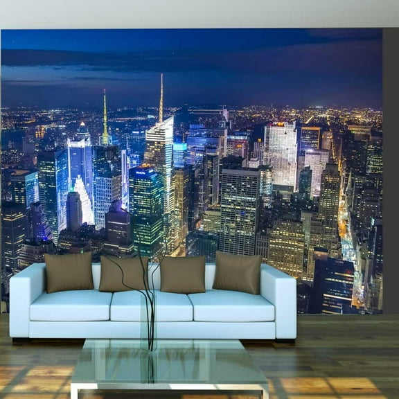 Tiptophomedecor New York Wallpaper Wall Mural - Manhattan At Night