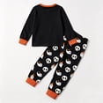 thumbnail image 6 of CUZIBR Baby Halloween Pajamas For Boys Girls Loungewear Set Long Sleeve Crew Neck Tops And Pants 2 PC Ghost Skeleton Pumpkin Graphic Cool Fall Homewear,Black,5-6 Years, 6 of 6