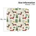 thumbnail image 2 of Honeii Christmas Dachshund Dog print Leather Coaster Set of 4, ideal for safeguarding your furniture from drinks spills and effortless cleanup-Square, 2 of 6