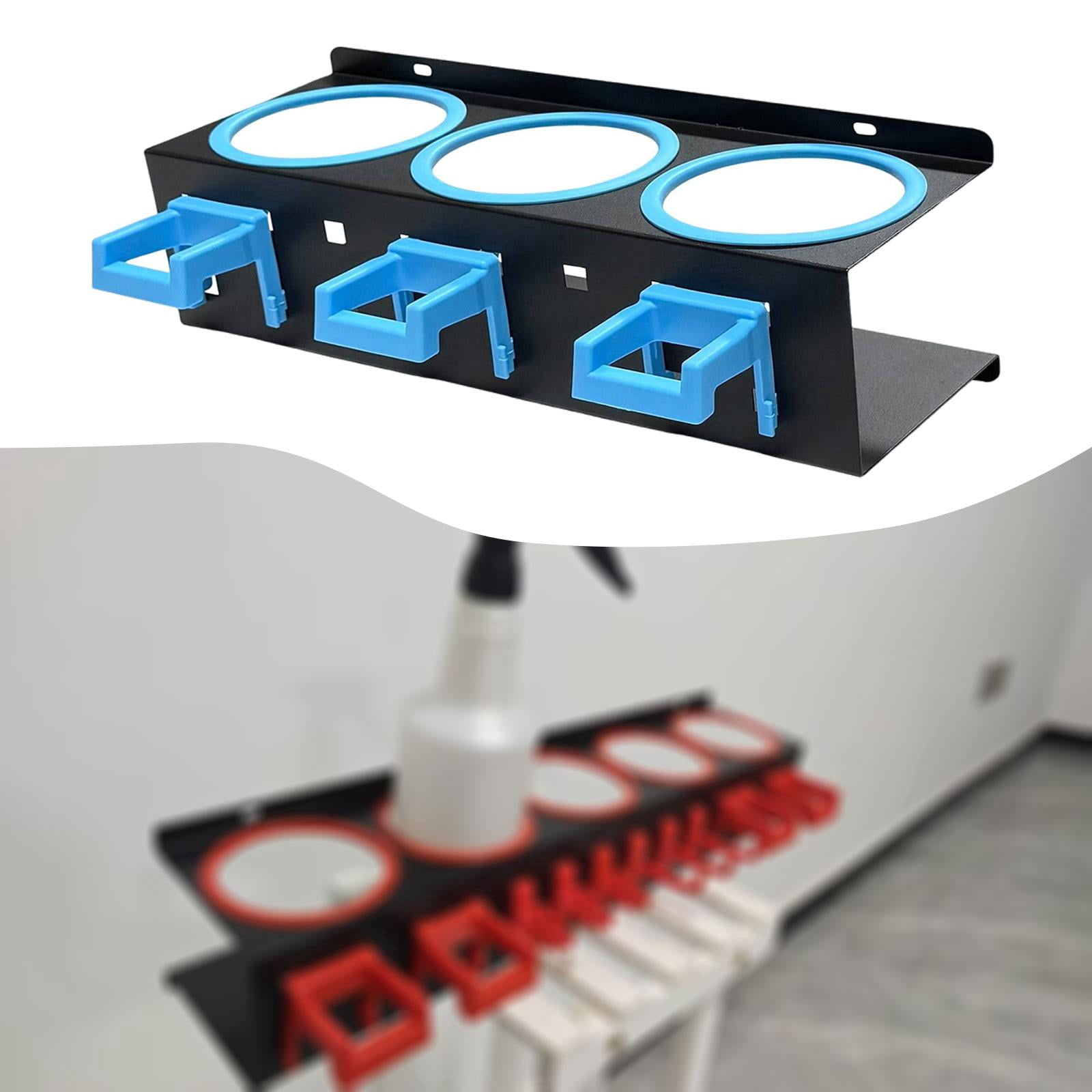QSTDGVPW Spray Bottle Holder Car Wash Tool Organizer Simple Installation Multi Functional blue 3 holes