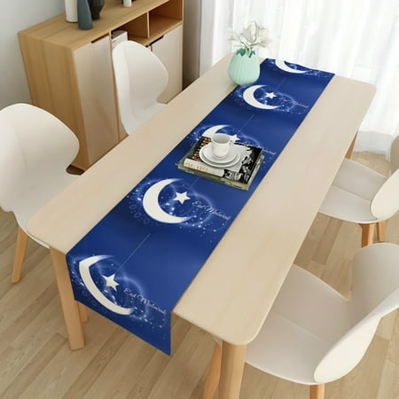 

Ramadan Decoration Table Runner with Gold Star and Moon for Ramadan Table Decor