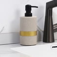 thumbnail image 4 of Dispensador de jabón de cerámica a rayas, rellenable, for cocina y baño., 4 of 7