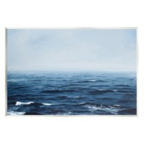 Stupell Industries Choppy Ocean Water Waves Foggy Nautical Horizon Photograph Unframed Art Print Wall Art, Design by Michael Willett