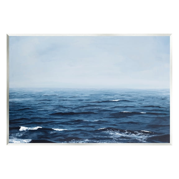 Stupell Industries Choppy Ocean Water Waves Foggy Nautical Horizon Photograph Unframed Art Print Wall Art, Design by Michael Willett