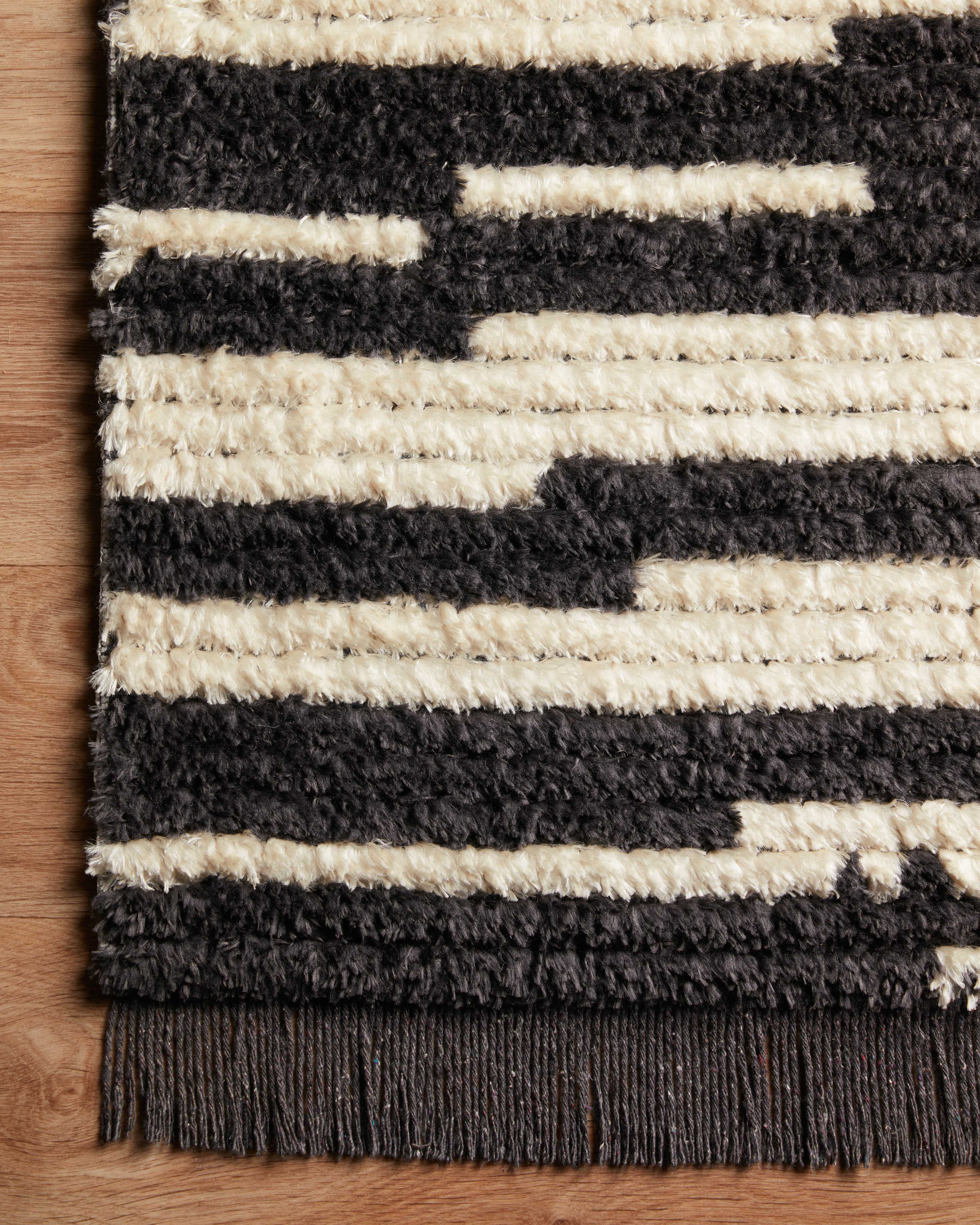 Chris Loves Julia x Loloi Alice Cream/Charcoal 7'-9" x 10' Area Rug