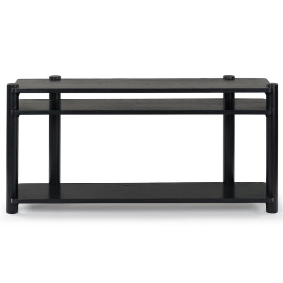 Safavieh Edisyn 3 Shelf Solid Wood Console Table in Black