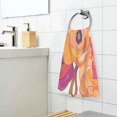 thumbnail image 3 of Yayeee 100% Cotton Hand Towels for Bathroom 16" x 28" Soft Absorbent Kitchen Towel, Orange Hand Drawn Floral, 3 of 7