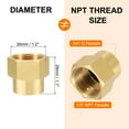 thumbnail image 2 of Uxcell Brass Pipe Fitting, 3/4"G Female x 1/2"NPT Male Hex Nipple Pipe Fitting Adapter 3/4"to 1/2"Female, Gold, 2 of 6
