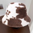 thumbnail image 4 of Plush Bucket Hat Fisherman Hat with Adjustable Drawstring Leopard Print Winter Fisherman Hat with Adjustable Strap Windproof, 4 of 5