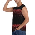 thumbnail image 3 of Goofa Red Glitter1 Printed Men's Sleeveless T-Shirt - Athletic Gym Workout Tank Top for Men - Moisture-Wicking, UPF 30+ Quick-Dry Muscle Tee-Medium, 3 of 8