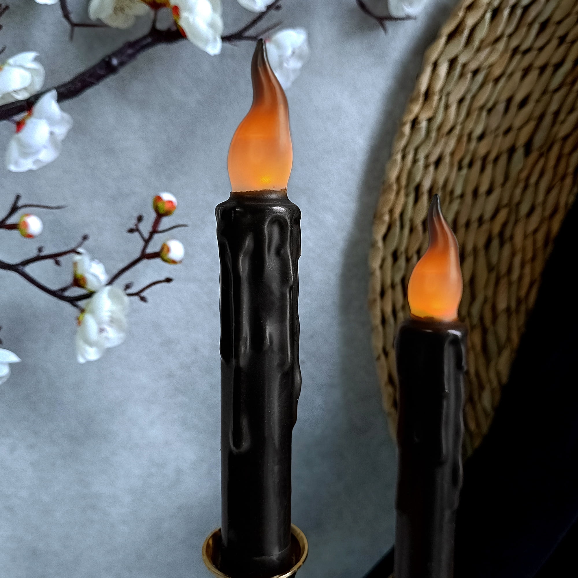 Flameless Candle Taper Candlesticks,4pcs Real Wax LED Tapered Dipped Candles 6 INCH Battery Powered Chandelier Remote Candle Sticks for Weddings Vigil Harry Potter
