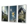 thumbnail image 3 of Designart "Edelweiss Flower Blossoming Under the Sun III" Other Plants & Flowers Framed Wall Art Set Of 3 - White Traditional Frame Gallery Set For Office Decor, 3 of 6