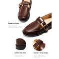 thumbnail image 3 of Womens Slip On Loafers T-Strap Closed Round Toe Flats Comfortable Work Business Dress Shoes, 3 of 3