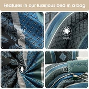 Nanshing Markus 7 Piece Traditional Damask Comforter Set, Blue, California King