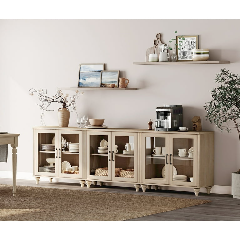 WAMPAT Buffet Cabinet - 101 Glass Doors Kitchen Storage - Walmart.com