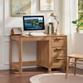 thumbnail image 2 of Leyaoyao 48" Computer Writing PC Desk Home Office with Storage Drawers, Modern Laptop Desk Workstation for Bedroom, Dark Wood, 2 of 10