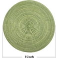 thumbnail image 3 of Round Woven Placemats, 4 Pcs, 15" Braided Woven Placemats, Attractive Kitchen Place Mats, Round Placemats as Table Mat (Green), 3 of 6