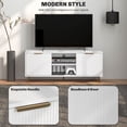 thumbnail image 4 of HOMCOM TV Stand with 2 Open Shelves and 2 Cabinets for 55 Inch TV, White, 4 of 10
